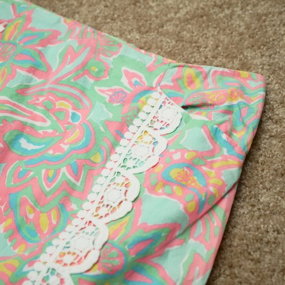 Lilly Pulitzer Corrie Mini Skirt Sz 2—Sandbar Blu Make A Splash Print 54539 - Picture 2 of 10